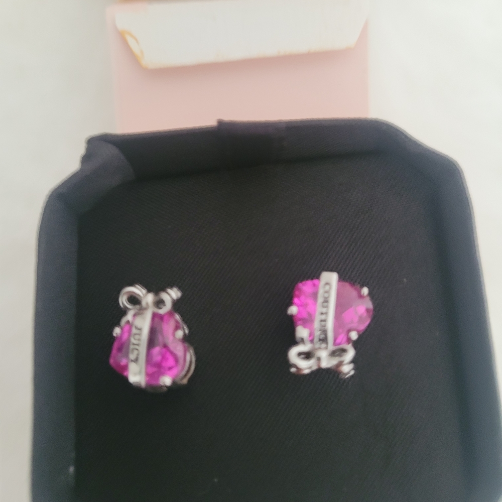 Vintage Juicy Couture Heart Banner Stud Earrings